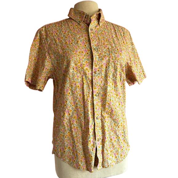 Goodfellow & Co. Tops - Womens Top Size Small Yellow Floral Button Down Professional Modest Conservative